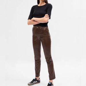 High Rise Vegan Leather Vintage Slim Pants / Gap Faux Leather Pants